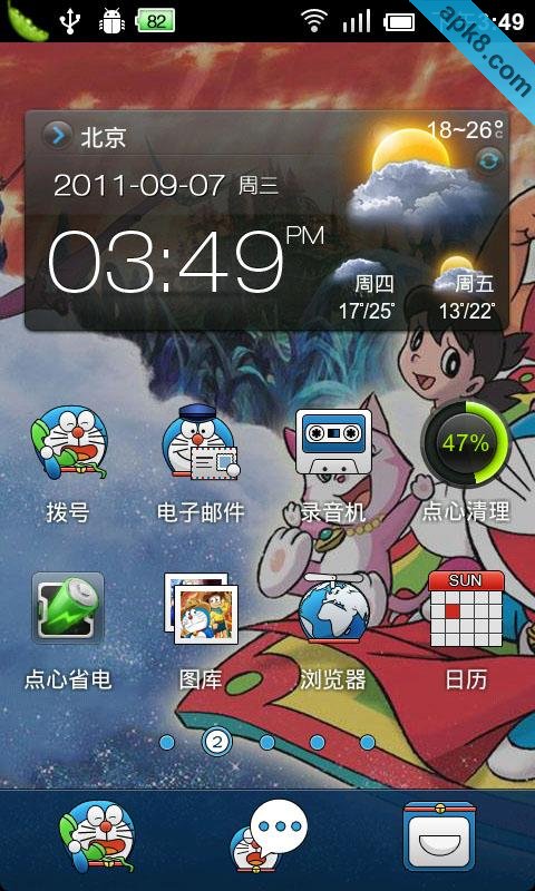 点心桌面主题机器猫