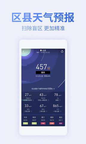蔚蓝天气空气地图